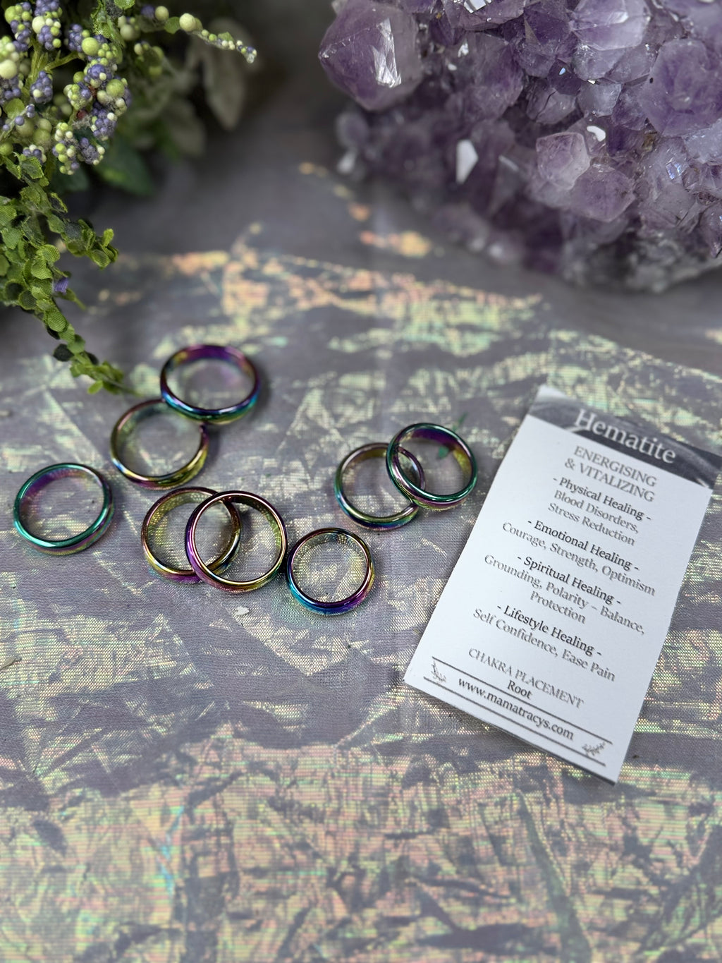 Rainbow Hematite Ring